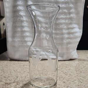 Elegant Clear Glass Vase with Bird Design